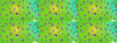 Doğa. Çiçek kompozisyonu. - yeşil ve sarı çiçekler. Çiçek arkaplan. Çiçek kolajı. Raster deseni. Küçük çiçekte güzel desen var..