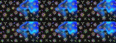 Raster resim. Elle çizilmiş. Güzel kumaş deseni. Doodle çiçekler ve dalları, otlar ve çiçekler.