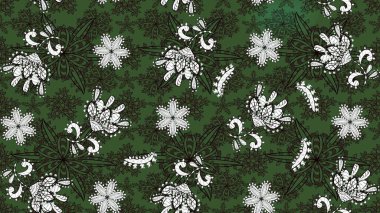 Raster illüstrasyonundaki çiçek desenli çizim. Düz Çiçek Elementleri Tasarımı. Süslü kumaş deseni. Renkli Bahar Teması çizim şablonu.