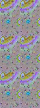 Gri ve nötr renkte çiçekler. Raster illüstrasyonunda çiçek deseni çizimi.