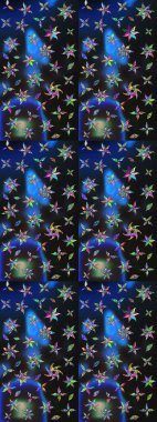 Düz Çiçek Elementleri Tasarımı. Gri ve mavi renkte çiçekler. Güzel çiçek deseni. Renkli Bahar Teması çizim şablonu.