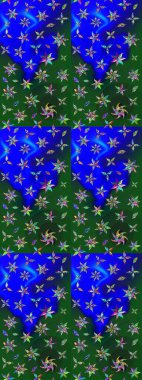 Çiçekleri, deniz kabukları, mandalaları ve suluboya efektleriyle donanma geçmişi. Eskiz modeli etnik tasarım. Yatak çarşafları, ceket, paket tasarımı, kumaş ve moda kavramları için tekstil baskısı.