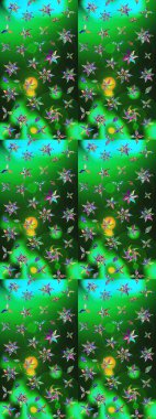 Eski model. Raster illüstrasyonu. Moda baskısı. Suluboya çizim kalıbı. Çiçeğin suluboya çizimlerinin mükemmel deseni. Dekorasyon ve tasarım için güzel desen.