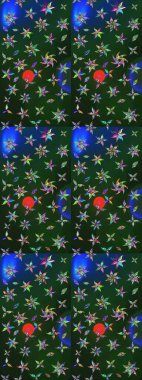 Çiçek çelengi. Güzel, parlak, pürüzsüz kumaş, tuval. Desen, çizim, çiçek sınırı. Kıvırcık, parlak örgü. Raster illüstrasyonu. Klasik eski arkaplan.