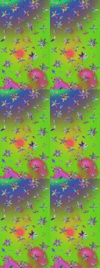 Çiçekler suluboya eskiz deseni. Raster Stili kumaş deseni.