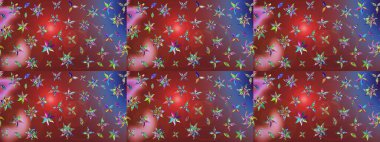 Raster deseni. Bahar çiçekleri dallı desen, kahverengi ve kırmızı renkler çiçekli siluet.