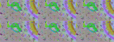 Raster illüstrasyonu. Tekstil veya kitap kapakları, imalat, duvar kağıtları, baskı, hediye paketi ve yapıştırma kitabı için çiçek eskizi geçmişi. Küçük ölçekli çiçeklerdeki basit sevimli desen.