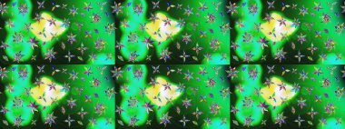 Güzel kumaş deseni. Raster suluboya deseni, narin çiçekler, yeşil ve mavi çiçekler, tebrik kartı şablonu..