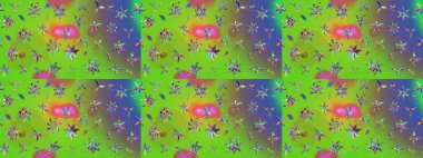 Raster illüstrasyonu. Bahar çiçekleriyle güzel bir çiçek deseni çizmişsin. Güzel kumaş deseni.