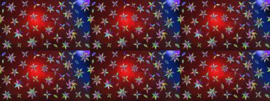 Çizim kalıbı. Çiçek duvar kağıdı. Renkli süs kenarı. Kahverengi ve kırmızı renklerde. Hint süsü. Raster illüstrasyonu.