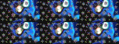 Raster çiçek desenli çiçek deseni, yapraklar, dekoratif elementler, sıçrama, lekeler, el çizimi kontur çizgileri ve Doodle çizim stili, grafik raster çizim çizimi.