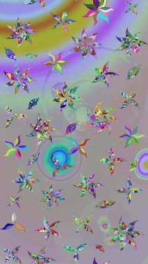 Çiçek ve yapraklı çiçek deseni. Raster illüstrasyonu. Küçük çiçekli şirin desen.