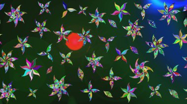 Raster illüstrasyonu. Küçük çaplı çiçeklerdeki basit şirin desenler. Tekstil veya kitap kapakları, imalat, duvar kağıtları, baskı, hediye paketi ve yapıştırma kitabı için çiçek eskiz geçmişi.