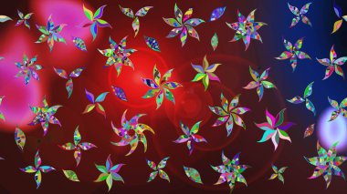 Vadinin kırmızı ve kahverengi renkli çiçekleri. Raster çiçek desenleri çiziyor..