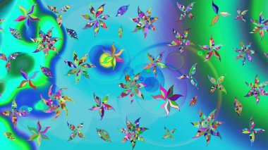 Güzel kumaş deseni. Bahar çiçekleriyle güzel bir çiçek deseni çizmişsin. Raster illüstrasyonu.