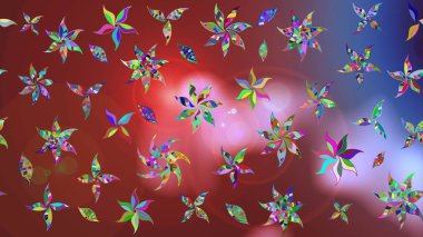 Modern stil dokusu. Çiçek desenli raster, kahverengi ve kırmızı çizgi grafik deseni soyut raster arkaplan.