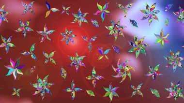 Kahverengi ve kırmızı renkli şirin tekstil. Çiçek arkaplan. Raster illüstrasyonu. Çiçek duvar kâğıdı. Renkli çizim deseni.