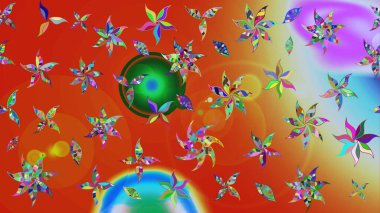 Turuncu ve kırmızı renkte güzel çiçekli eskiz deseni, suluboya çiçek deseni, duvar kağıdı, kart veya kumaş için fayanslı. Raster..