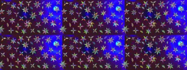 Güzel kumaş deseni. Çiçekler, dallar, bitkiler ve çiçekler. El çizimi. Raster illüstrasyonu.