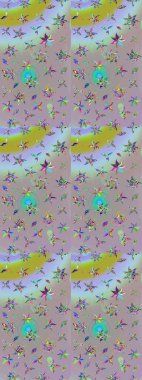 Beautiful watercolor Bouquet of summer flowers sketch pattern. Nice fabric pattern.