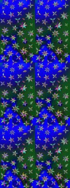 Sevimli çiçek raster deseni. Düz Çiçek Elementleri Tasarımı. Sketch Colour Spring Theme eskiz kalıbı. Mavi ve yeşil renkte çiçekler.