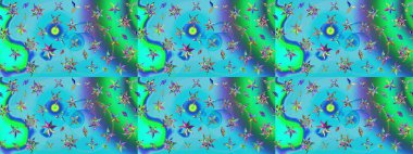 Çizgi çizimi kalıbı. Şirin çiçekler. Raster Moda kumaş deseni.