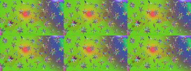 Küçük çiçekteki sevimli çiçek deseni. Robot resim. Raster illüstrasyonu.