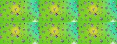 Yumuşak, bahar çiçekli arka plan. Yeşil ve sarı renkli çiçekler. Raster çiçek desenli ve çiçekli..