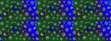 Düz Çiçek Elementleri Tasarımı. Renkli Bahar Teması eskiz kalıbı. Çiçek desenli eskiz, yaz çiçekleri. Yeşil ve mavi renkte çiçekler.