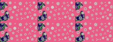 Çiçekli çiçek deseni, suluboya. Küçük çiçekte güzel bir çiçek deseni var. Raster deseni.