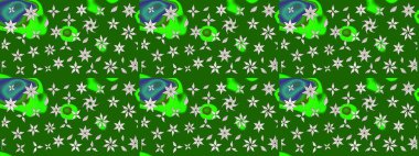 Renkli Bahar Teması eskiz kalıbı. Yeşil ve nötr renklerde çiçekler. Çiçekli çizim şekli. Düz Çiçek Elementleri Tasarımı.