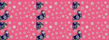 Çiçekli çiçek deseni, suluboya. Küçük çiçekte güzel bir çiçek deseni var. Raster deseni.