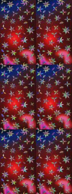 Kırmızı ve kahverengi renkte çiçekler. Renkli bahar temalı eskiz kalıbı. Çiçekli çiçek deseni, suluboya. Düz Çiçek Elementleri Tasarım Raster illüstrasyonu.