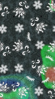 Tekstil için figür. Poster ya da kapak için arka plan. Şirin, zarif çiçekler Raster illüstrasyonu. Yapraklı çizim şekli. Davetiye ve kartpostal tasarımı için dekoratif çiçek unsurları.