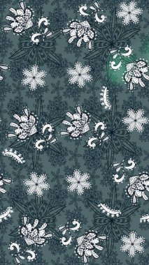 Çiçekli çiçek deseni, suluboya. Süslü kumaş deseni. Raster deseni.