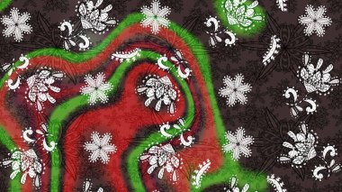 Düz Çiçek Elementleri Tasarımı. Renkli Yaz Temalı eskiz kalıbı. Raster Illustrasyon 'daki Çiçek Deseni' nin son moda çizimi. Kahverengi ve gri renkte çiçekler.