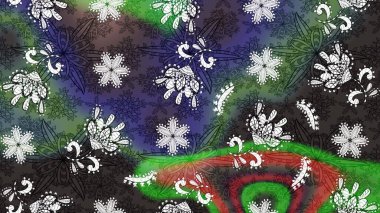 Gri ve yeşil çiçekli eskiz deseni, suluboya çiçek deseni, sevimli çiçek, duvar kağıdı, kart veya kumaş için fayanslı. Raster - stok.