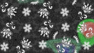 Parmak izi, kumaş, duvar kâğıdı, tekstil için raster dokusu. Renkli grunge soyut arka planda kologray ve siyah çiçeklerle zenginleşir. Nakış desenli çiçek deseni..