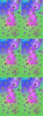 Küçük çiçekte güzel bir çiçek deseni var. Raster deseni. Çiçekli çiçek deseni, suluboya..