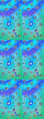 Çiçekli bahar çiçekleri. Motley illüstrasyonu. Küçük renkli çiçekler. Küçük çiçekte güzel bir desen. Robot resim. Moda baskıları için zarif bir şablon.