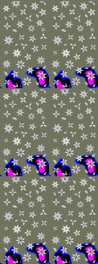 Düz Çiçek Elementleri Tasarımı. Raster illüstrasyonundaki çiçek desenli çizim. Renkli Bahar Teması eskiz kalıbı. Süslü kumaş deseni.