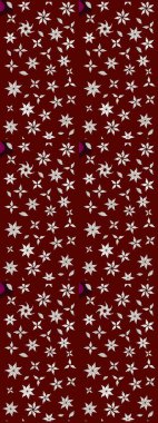 El yapımı çiçek ve bitki koleksiyonu. Raster illüstrasyonu. Raster illüstrasyonu. Şirin karalamalı çiçek desenli çizim. Çizim biçimi kırmızı ve nötr renklerde.