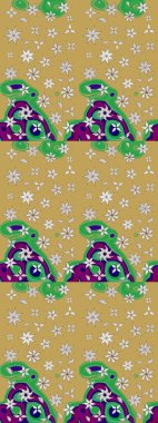 Raster illüstrasyonu. Şirin çiçek elementleri. Renkli Bahar Teması eskiz kalıbı. Düz Çiçek Elementleri Tasarımı. Çizim deseni Modaya uygun kumaş deseni.