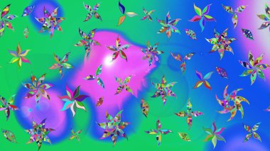 Mavi ve yeşil renkli çiçekler. Tekstil ve kapak tasarımı için mükemmel. Renkli mavi ve yeşil çizim kalıpları. Elle çizilmiş sonbahar çiçeği deseni. Doodle tarzı.