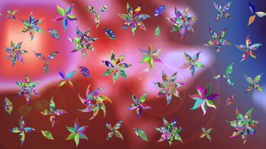 Kahverengi ve pembe çiçekli bahar çiçekleri. Motley illüstrasyonu. Küçük çiçekte güzel bir desen. Moda baskıları için zarif bir şablon. Küçük renkli çiçekler..