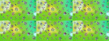 Küçük yeşil ve nötr çiçeklerle oldukça eski bir besin torbası deseni. Tekstil, kumaş, kapaklar, duvar kağıtları, baskı, paket, koleksiyon defteri, örgü, dekupaj için çiçek arkaplanı..