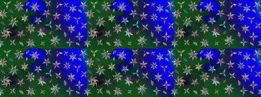 Çiçekli el çizimi çizimi deseni. Modern gelişim mavi ve yeşil raster arkaplan duvar kağıdı resimleme klasik çizgili iz sürme desenli çiçekler, çiçekli süsler.