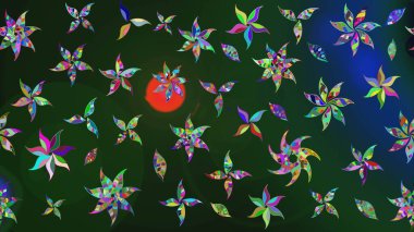 Küçük çiçekteki sevimli çiçek deseni. Robot resim. Raster illüstrasyonu.