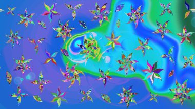 Organik motif arka planı. Çizim kalıbı. Raster illüstrasyonu. Ultraviyole kumaş deseni.