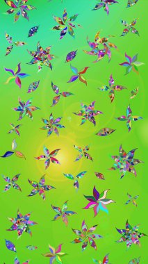 Güzel kumaş deseni. Renkli Yaz Temalı eskiz kalıbı. Düz Çiçek Elementleri Tasarımı. Raster illüstrasyonunda çiçek deseni çizimi.